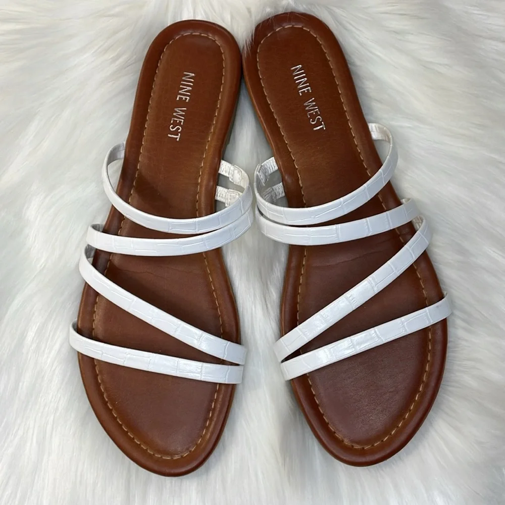 Nine West Strappy Slide flat Sandals 9 1/2 - Picture 10 of 10